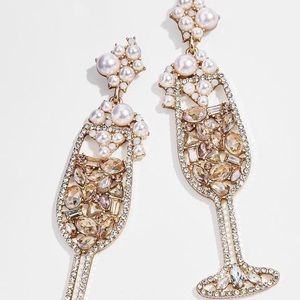 NWT Christian Siriano Champagne Glasses earrings